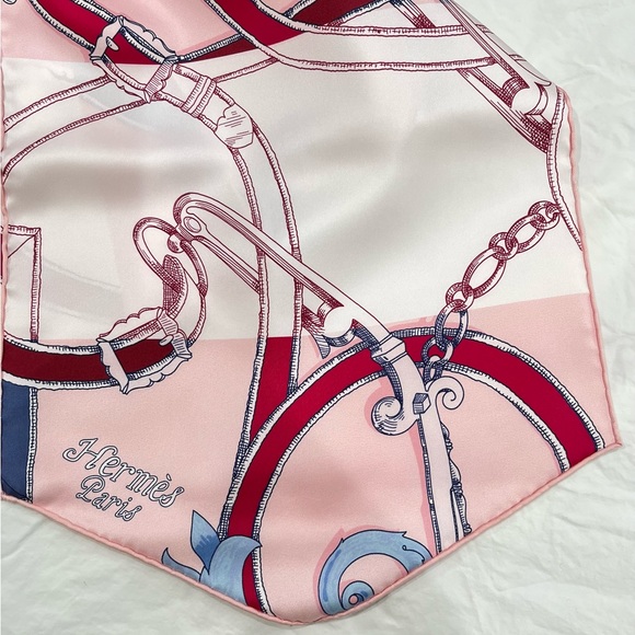 Auth Hermes L'instruction du Roy Rose Pink long silk shawl scarf NWT and Box! - Picture 2 of 9
